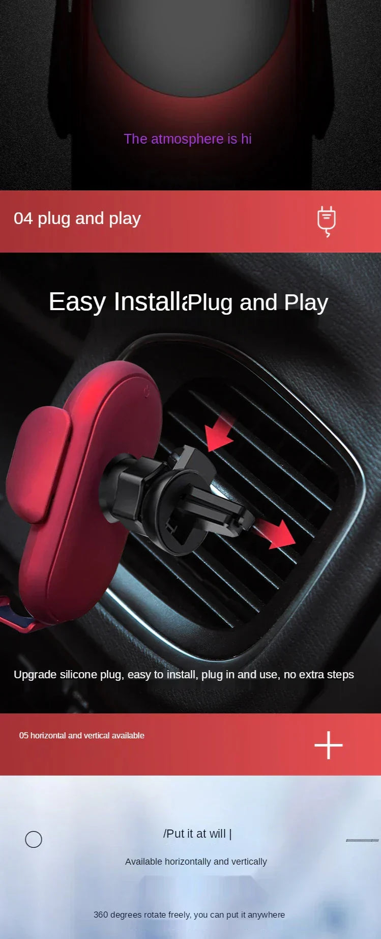 Caricatore wireless da auto con sensore Tubby