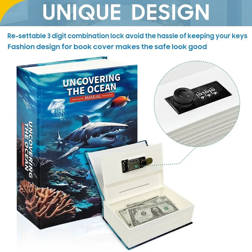 Cassaforte a forma di libro con chiusura a chiave