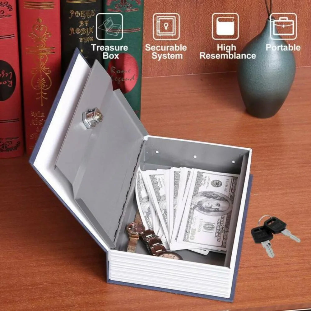 Cassaforte a forma di libro con chiusura a chiave
