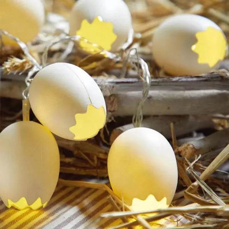 Catena luminosa a LED con uova di Pasqua rotte – 10 luci decorative per interni ed esterni