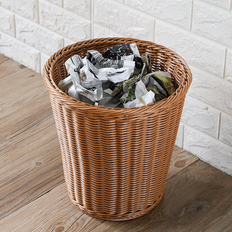 Cestino portarifiuti intrecciato decorativo