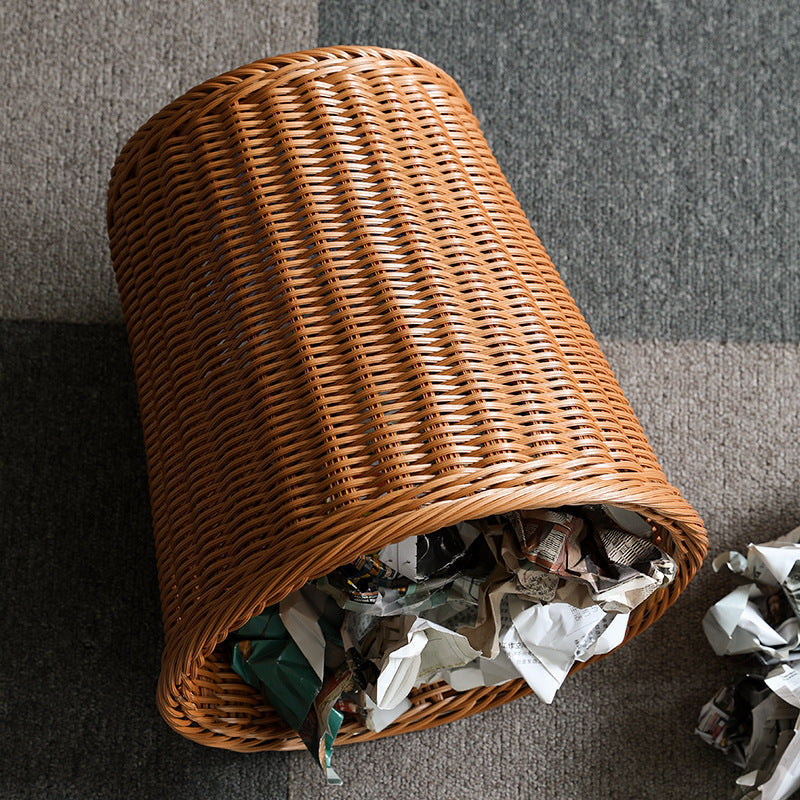 Cestino portarifiuti intrecciato decorativo