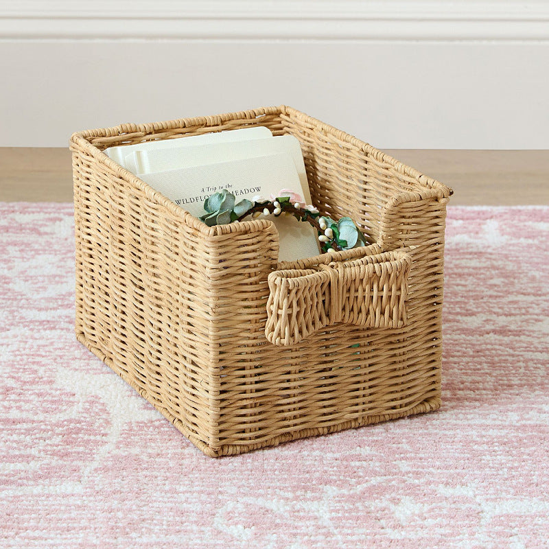 Cesto portaoggetti con fiocco decorativo