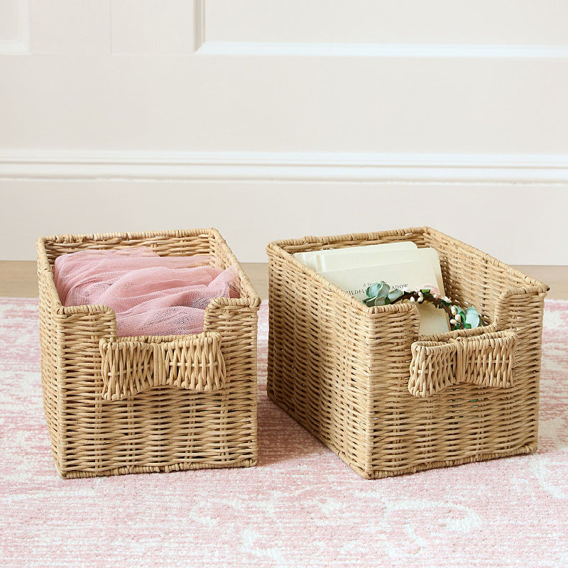 Cesto portaoggetti con fiocco decorativo