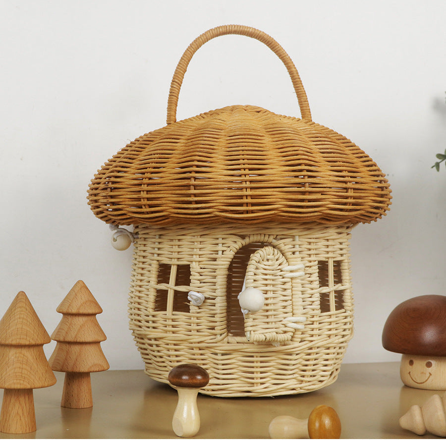 Cesto portaoggetti in vimini decorativo