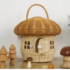 Cesto portaoggetti in vimini decorativo