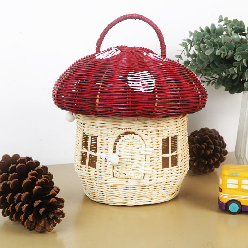 Cesto portaoggetti in vimini decorativo