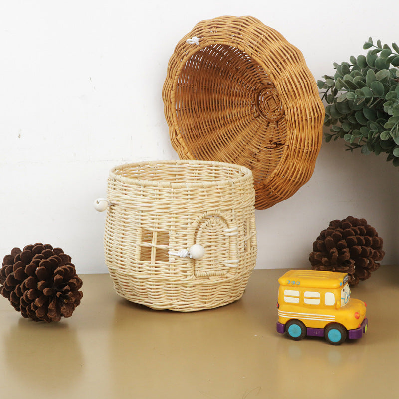 Cesto portaoggetti in vimini decorativo
