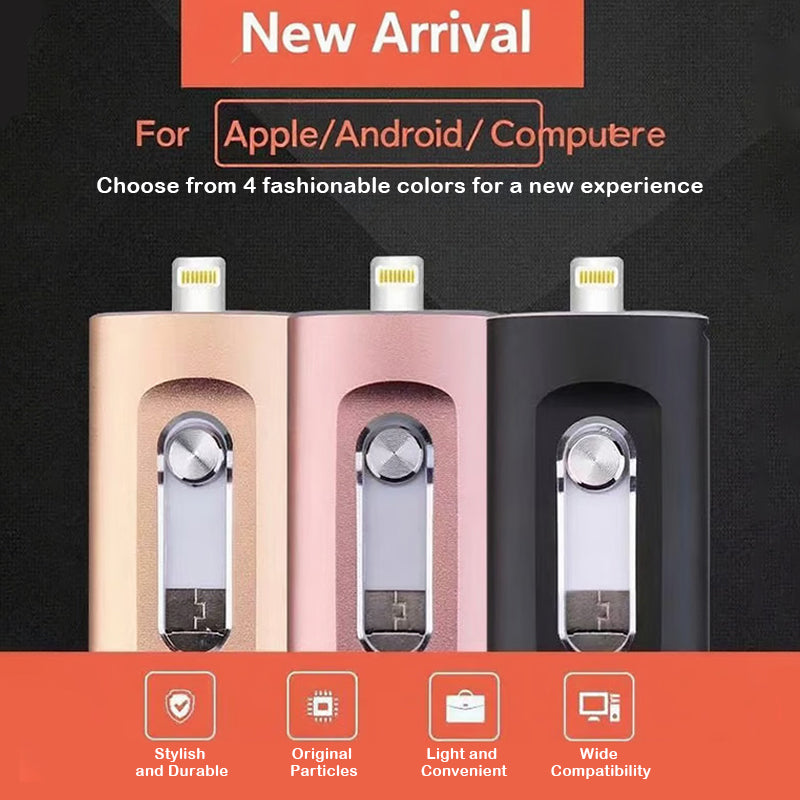 Chiavetta USB 3 in 1 ad alta capacità per smartphone e computer