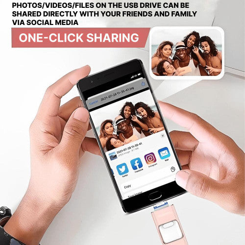 Chiavetta USB 4-in-1 per iPhone e Android – Espandi la memoria e trasferisci foto, video e file