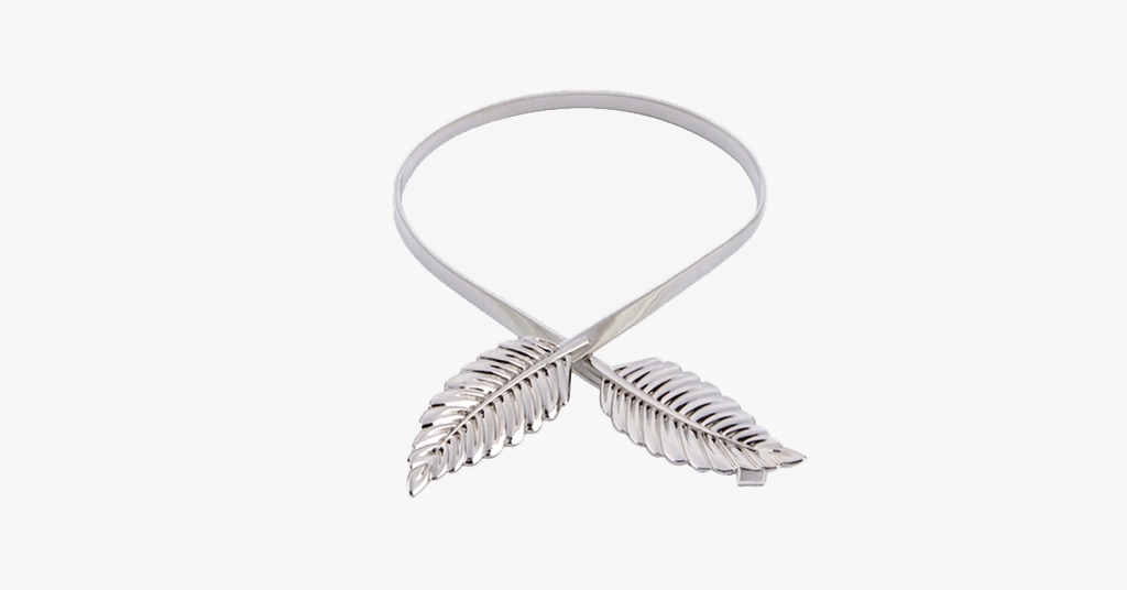 Cintura elastica vintage con foglie metalliche