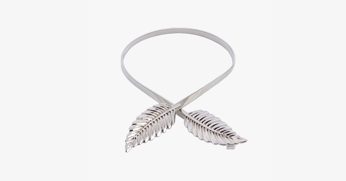 Cintura elastica vintage con foglie metalliche