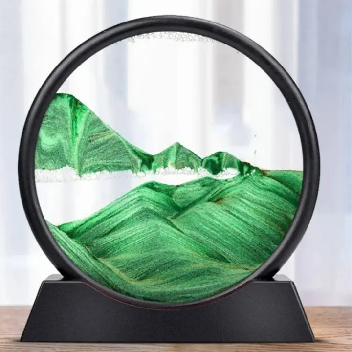 Clessidra 3D con sabbia – Arte fluida per relax e arredo