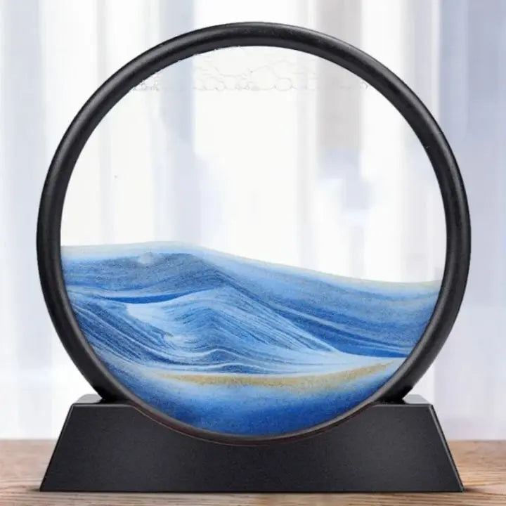 Clessidra 3D con sabbia – Arte fluida per relax e arredo