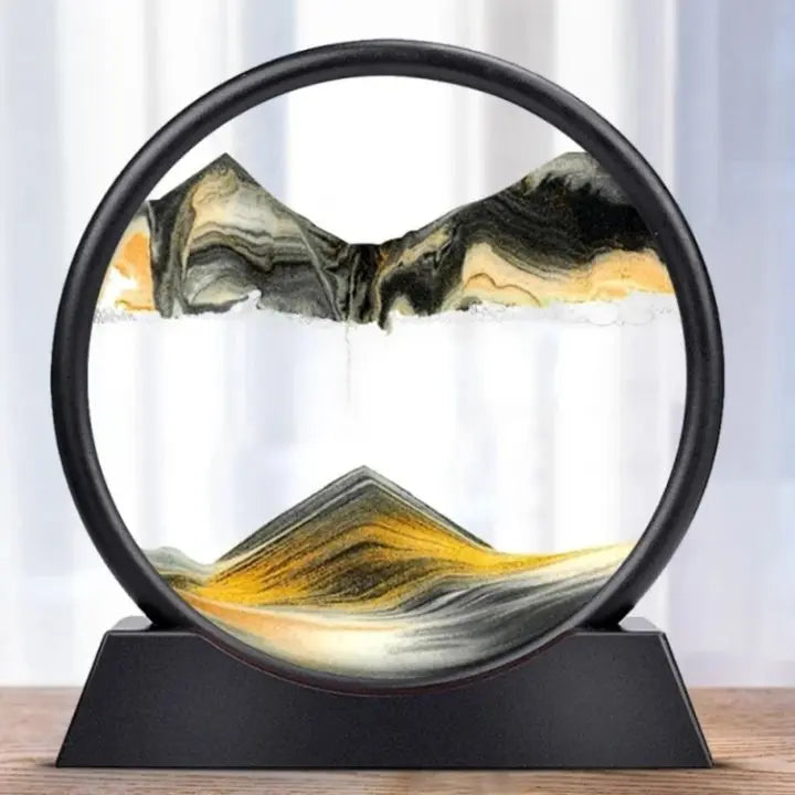 Clessidra 3D con sabbia – Arte fluida per relax e arredo