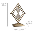 Clessidra con struttura geometrica in metallo – Timer da meditazione con sabbia bianca