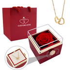 Cofanetto gioiello Lunavia con rosa eterna e collana a cuore