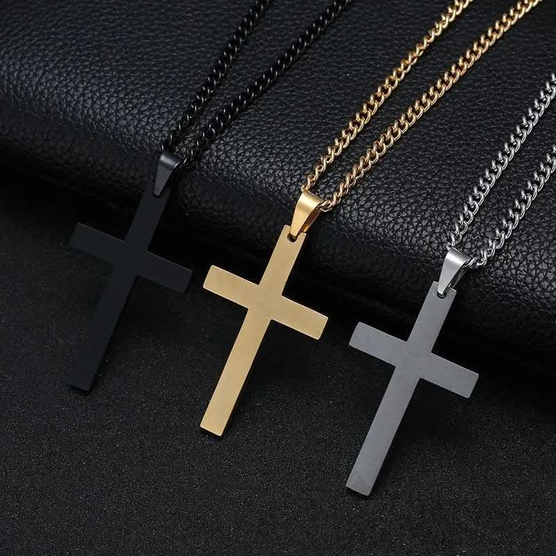 Collana da uomo con croce in acciaio inossidabile