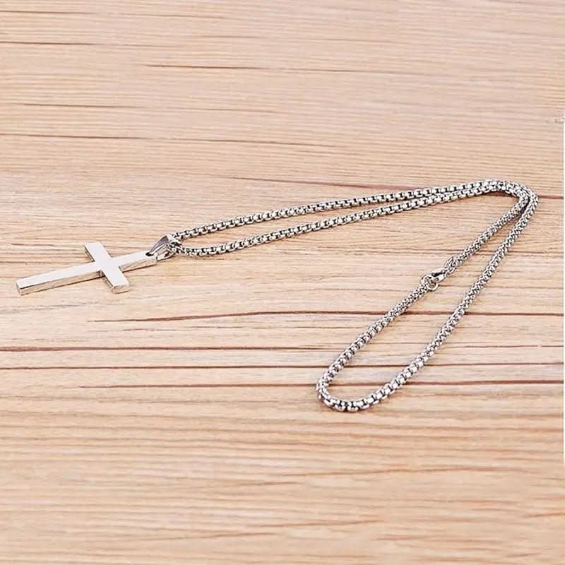 Collana da uomo con croce in acciaio inossidabile