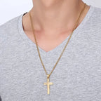 Collana da uomo con croce in acciaio inossidabile