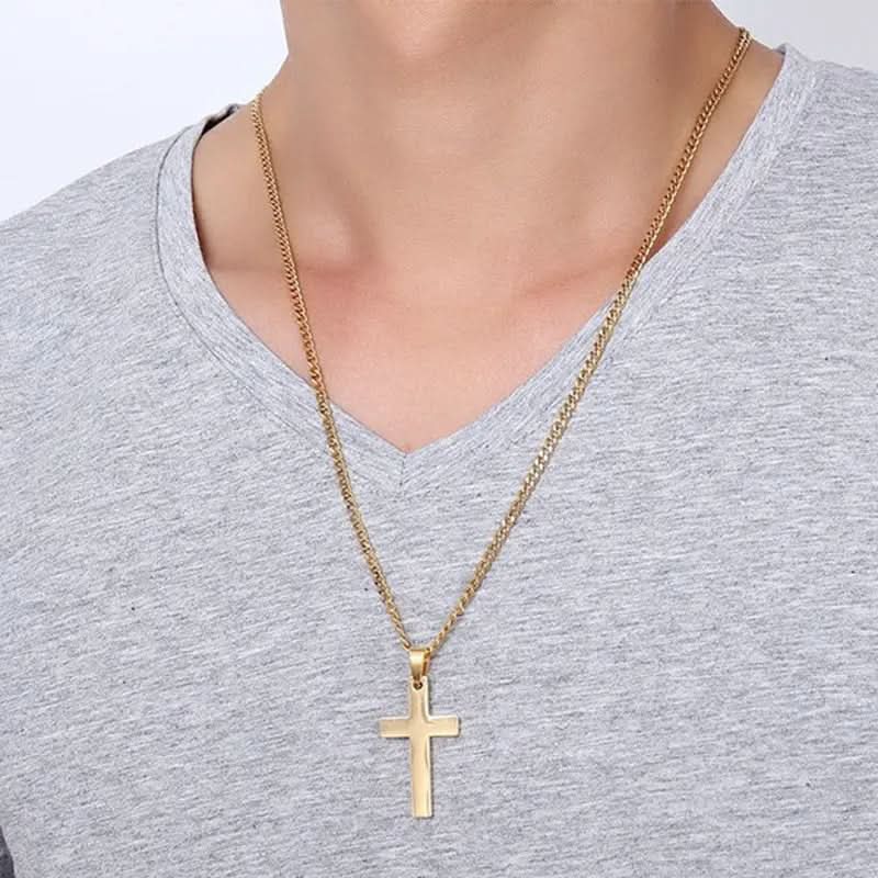 Collana da uomo con croce in acciaio inossidabile