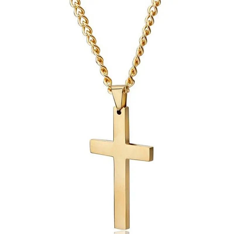 Collana da uomo con croce in acciaio inossidabile