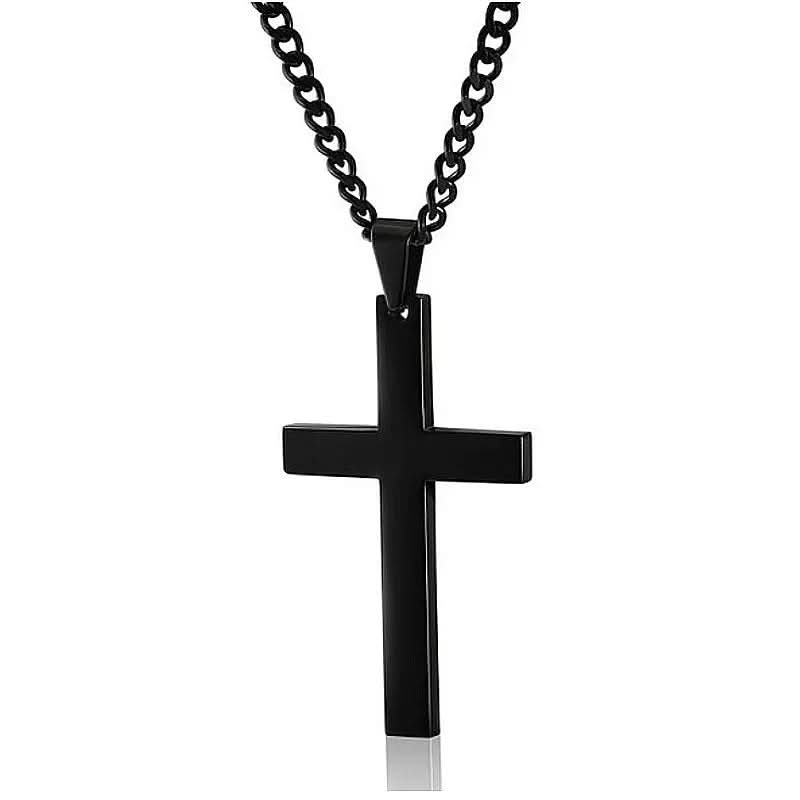 Collana da uomo con croce in acciaio inossidabile