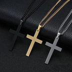 Collana da uomo con croce in acciaio inossidabile