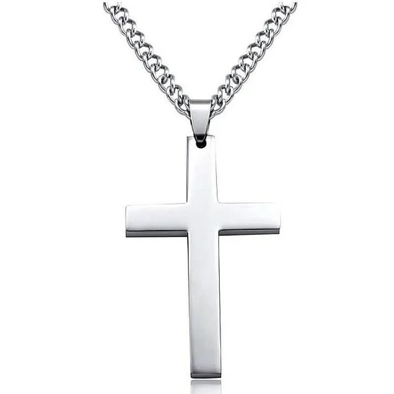 Collana da uomo con croce in acciaio inossidabile