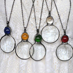 Collana elegante con ciondolo lente d'ingrandimento