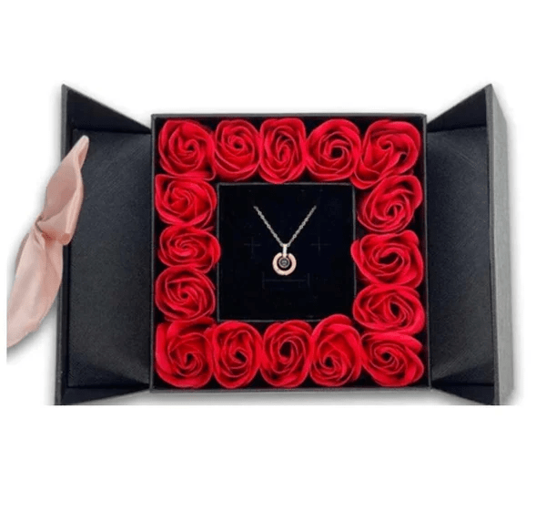 Collana «Ti amo» in 100 lingue — Set regalo unico