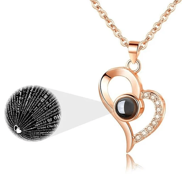 Collana «Ti amo» in 100 lingue — Set regalo unico