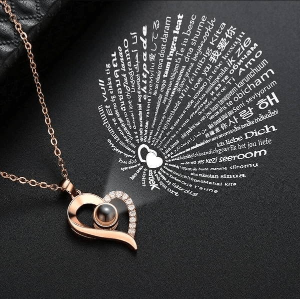 Collana «Ti amo» in 100 lingue — Set regalo unico