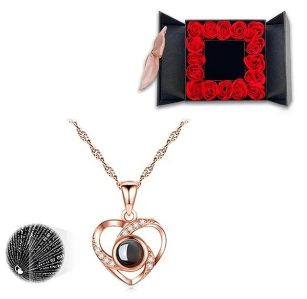 Collana «Ti amo» in 100 lingue — Set regalo unico