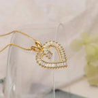 Collane cuore con diamanti scintillanti
