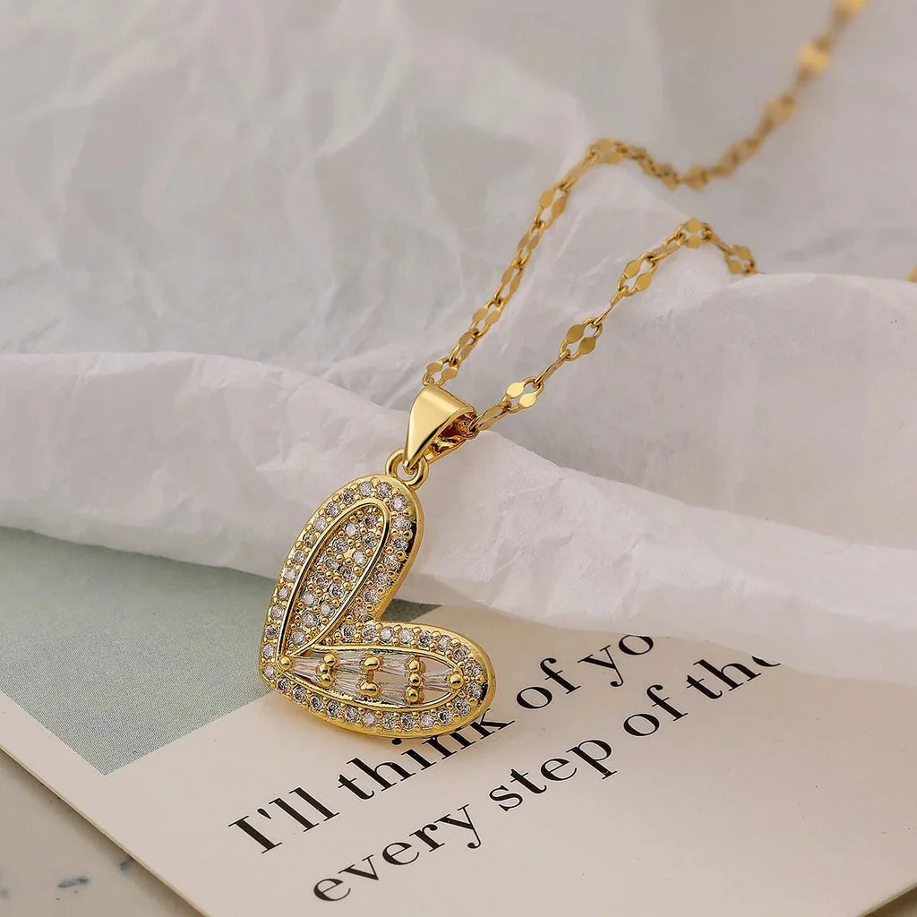 Collane cuore con diamanti scintillanti