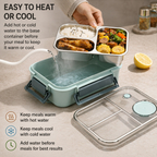 Contenitore termico per alimenti | Scomparti multipli in acciaio inox | Chiusura a clic anti-perdita | Warmpack