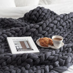 Coperta a maglia grossa 80×100 cm e 100×120 cm – calda e decorativa per autunno e inverno