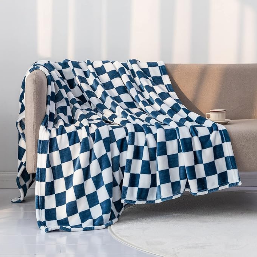 Coperta a quadri morbida e moderna per casa