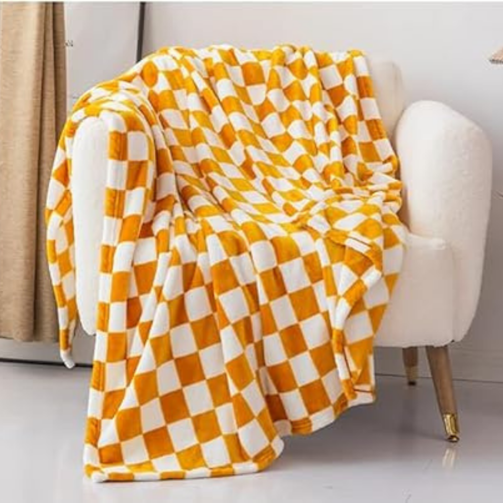 Coperta a quadri morbida e moderna per casa