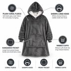Coperta con cappuccio oversize in sherpa ultra-morbida (con tasca)