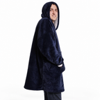 Coperta con cappuccio oversize in sherpa ultra-morbida (con tasca)