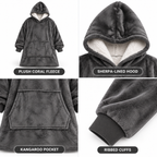 Coperta con cappuccio oversize in sherpa ultra-morbida (con tasca)