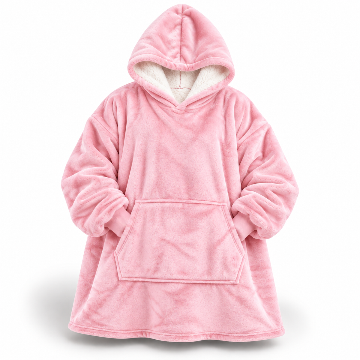 Coperta con cappuccio oversize in sherpa ultra-morbida (con tasca)
