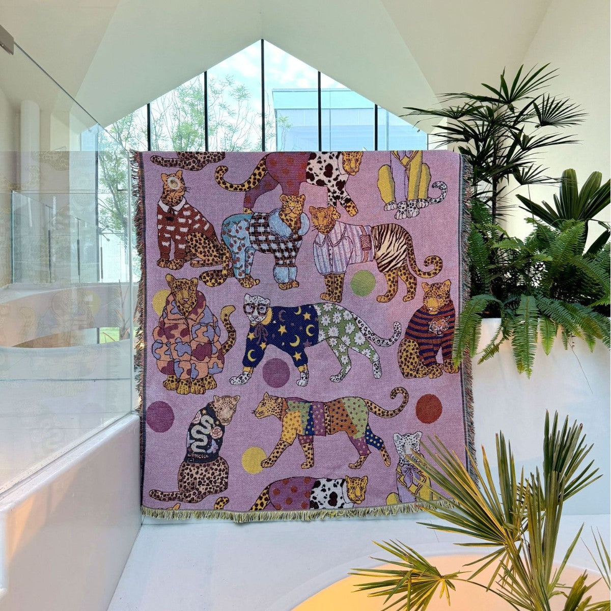 Coperta decorativa con stampa animali