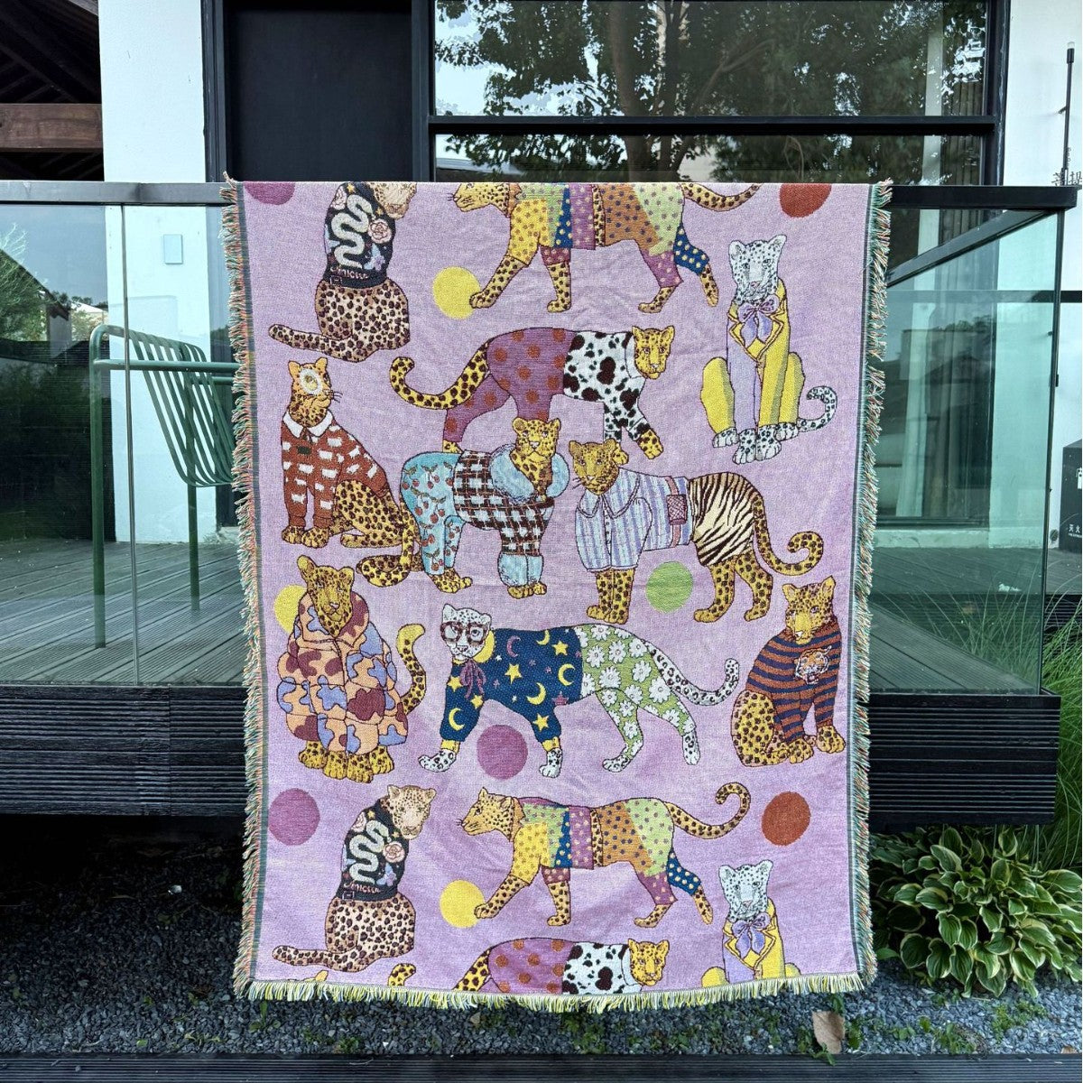 Coperta decorativa con stampa animali