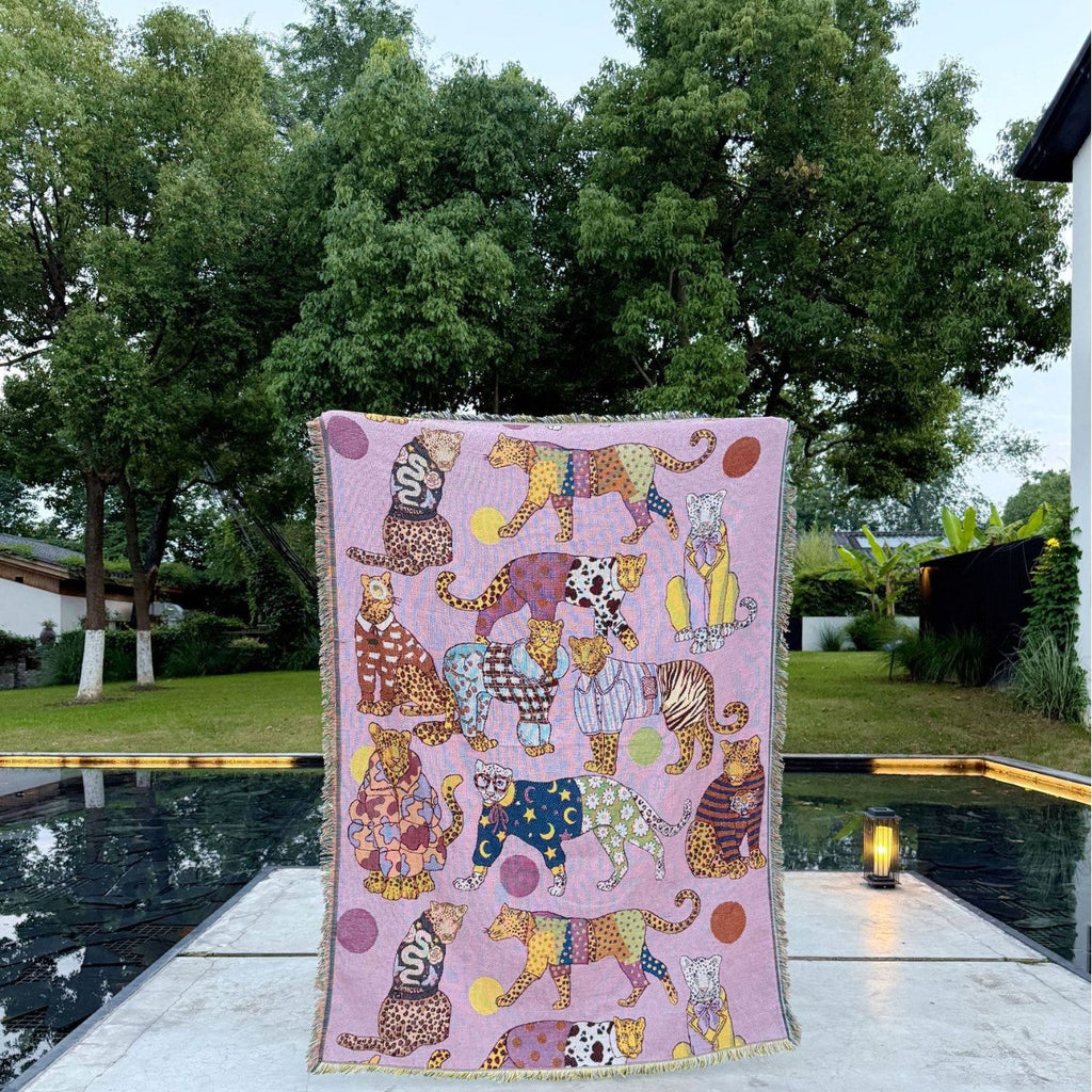Coperta decorativa con stampa animali