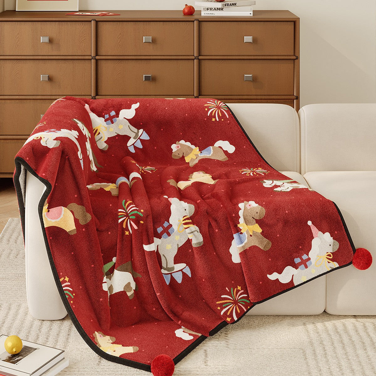 Coperta decorativa in peluche