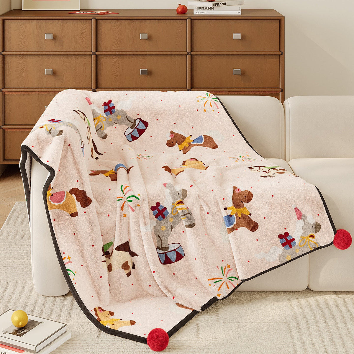 Coperta decorativa in peluche