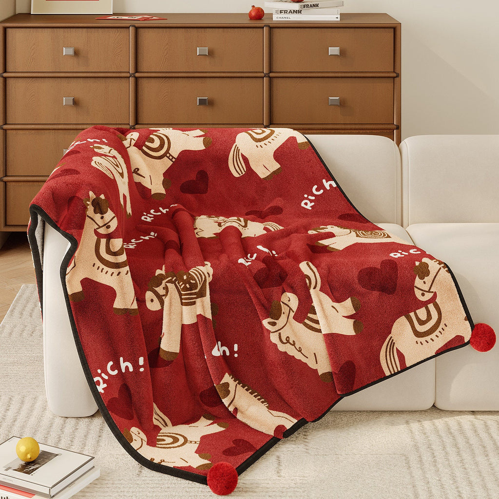 Coperta decorativa in peluche